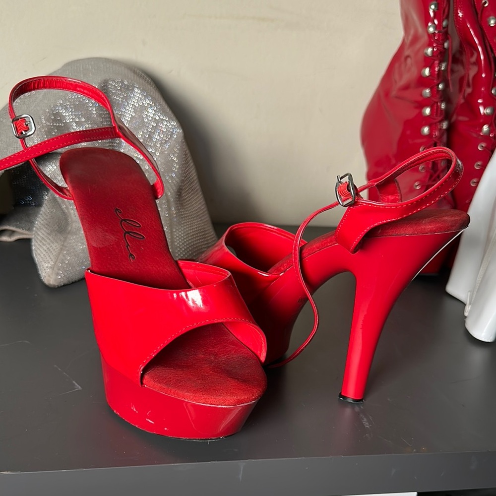 Ellie Red Platform Heels